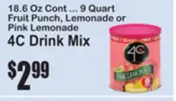 SuperFresh 18.6 Oz Cont ... 9 Quart Fruit Punch, Lemonade or Pink Lemonade 4C Drink Mix offer