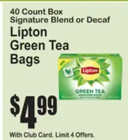 SuperFresh Lipton Green Tea Bags offer