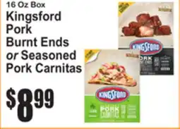 SuperFresh Kingsford Pork Burnt Ends or Seasoned Pork Carnitas offer