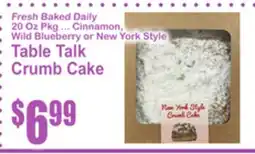 SuperFresh Table Talk Crumb Cake offer
