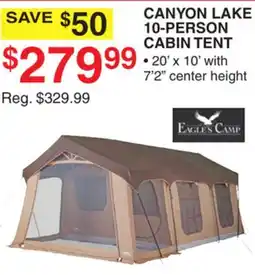 Dunham's Sports CANYON LAKE 10-PERSON CABIN TENT offer
