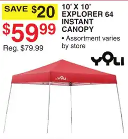 Dunham's Sports 10' X 10' EXPLORER 64 INSTANT CANOPY offer
