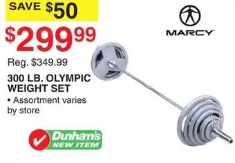 Dunham's Sports MARCY 300 LB. OLYMPIC WEIGHT SET offer