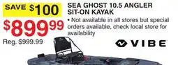 Dunham's Sports SEA GHOST 10.5 ANGLER SIT-ON KAYAK offer