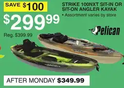 Dunham's Sports PELICAN STRIKE 100NXT SIT-IN OR SIT-ON ANGLER KAYAK offer