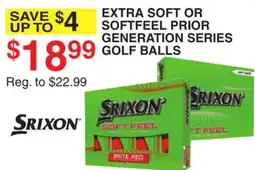 Dunham's Sports SRIXON EXTRA SOFT OR SOFTFEEL PRIOR GENERATION SERIES GOLF BALLS offer