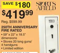 Dunham's Sports 250TH ANNIVERSARY FIRE RATED offer