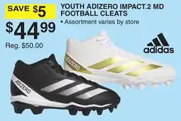Dunham's Sports ADIDAS YOUTH ADIZERO IMPACT.2 MD FOOTBALL CLEATS offer