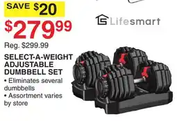 Dunham's Sports SELECT-A-WEIGHT ADJUSTABLE DUMBBELL SET offer