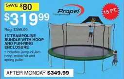 Dunham's Sports 15' TRAMPOLINE BUNDLED WITH HOOP AND FUN-RING ENCLOSURE offer