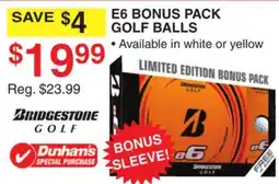 Dunham's Sports E6 BONUS PACK GOLF BALLS offer