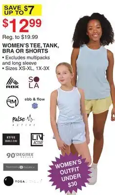 Dunham's Sports WOMEN'S TEE, TANK, BRA OR SHORTS offer