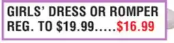 Dunham's Sports GIRLS' DRESS OR ROMPER offer