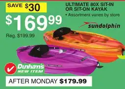 Dunham's Sports ULTIMATE 80X SIT-IN OR SIT-ON KAYAK offer