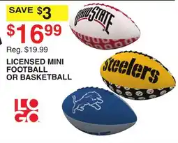 Dunham's Sports LICENSED MINI FOOTBALL OR BASKETBALL offer