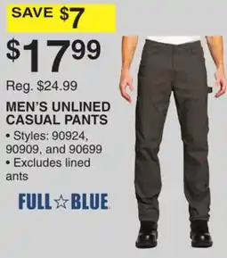 Dunham's Sports FULL BLUE MEN'S UNLINED CASUAL PANTS offer