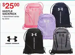 Dunham's Sports UNDER ARMOUR HUSTLE SACKPACK offer