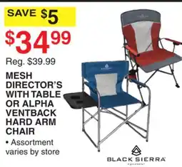 Dunham's Sports MESH DIRECTOR'S WITH TABLE OR ALPHA VENTBACK HARD ARM CHAIR offer