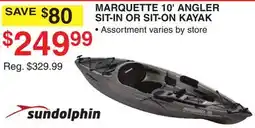 Dunham's Sports SUNDOLPHIN MARQUETTE 10' ANGLER SIT-IN OR SIT-ON KAYAK offer