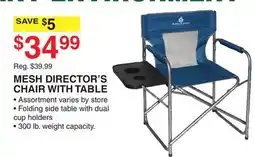 Dunham's Sports BLACK SIERRA MESH DIRECTOR'S CHAIR WITH TABLE offer