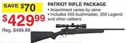 Dunham's Sports MOSSBERG PATRIOT RIFLE PACKAGE offer