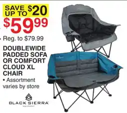 Dunham's Sports DOUBLEWIDE PADDDED SOFA OR COMFORT CLOUD XL CHAIR offer