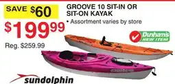 Dunham's Sports SUN DOLPHIN GROOVE 10 SIT-IN OR SIT-ON KAYAK offer