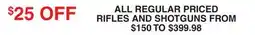 Dunham's Sports ALL REGULAR PRICED RIFLES AND SHOTGUNS offer