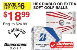 Dunham's Sports HEX DIABLO OR EXTRA SOFT GOLF BALLS offer