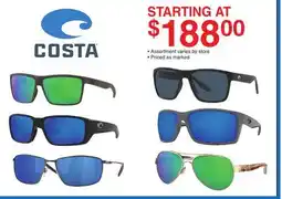 Dunham's Sports COSTA SUNGLASSES offer