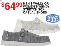 Dunham's Sports MEN'S WALLY OR WOMEN'S WENDY STRETCH SOX CASUAL SHOES offer