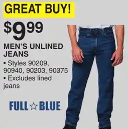 Dunham's Sports FULL BLUE MEN'S UNLINED JEANS offer