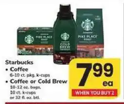 Safeway Starbucks Coffee or Cold Brew offer