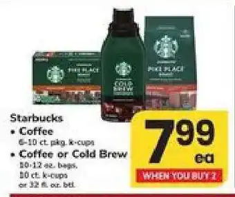 Safeway Starbucks Coffee or Cold Brew offer