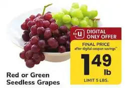 Safeway Red or Green Seedless Grapes offer