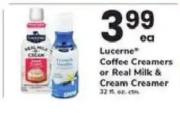 Safeway Lucerne Coffee Creamers or Real Milk & Cream Creamer offer