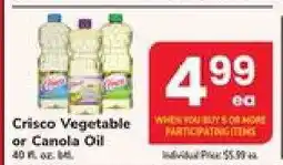 Safeway Crisco Vegetable or Canola Oil offer