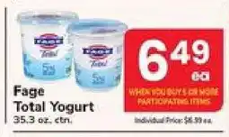 Safeway Fage Total Yogurt offer