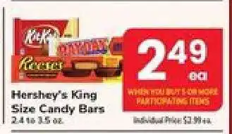 Safeway Hershey's King Size Candy Bars offer