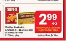 Safeway Kellogg's Sandwich Crackers or Cheez-It Snack offer