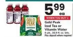 Safeway Gold Peak Iced Tea or Vitamin Water offer