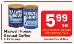 Safeway Maxwell House Ground Coffee offer