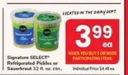 Safeway Signature SELECT Refrigerated Pickles or Sauerkraut offer