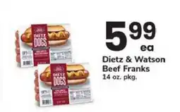 Safeway Dietz & Watson Beef Franks offer