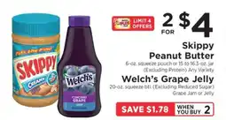 ShopRite Skippy Peanut Butter / Welch’s Grape Jelly offer