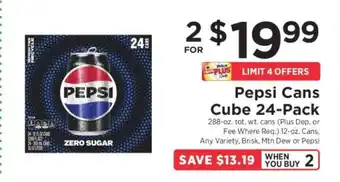 ShopRite Pepsi Cans Cube 24-Pack offer