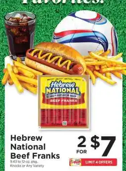 ShopRite Hebrew National Beef Franks offer