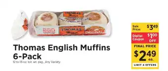 ShopRite Thomas' English Muffins 6-Pack offer