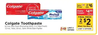 ShopRite Colgate Toothpaste offer