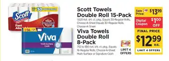 ShopRite Scott Towels Double Roll 15-Pack offer